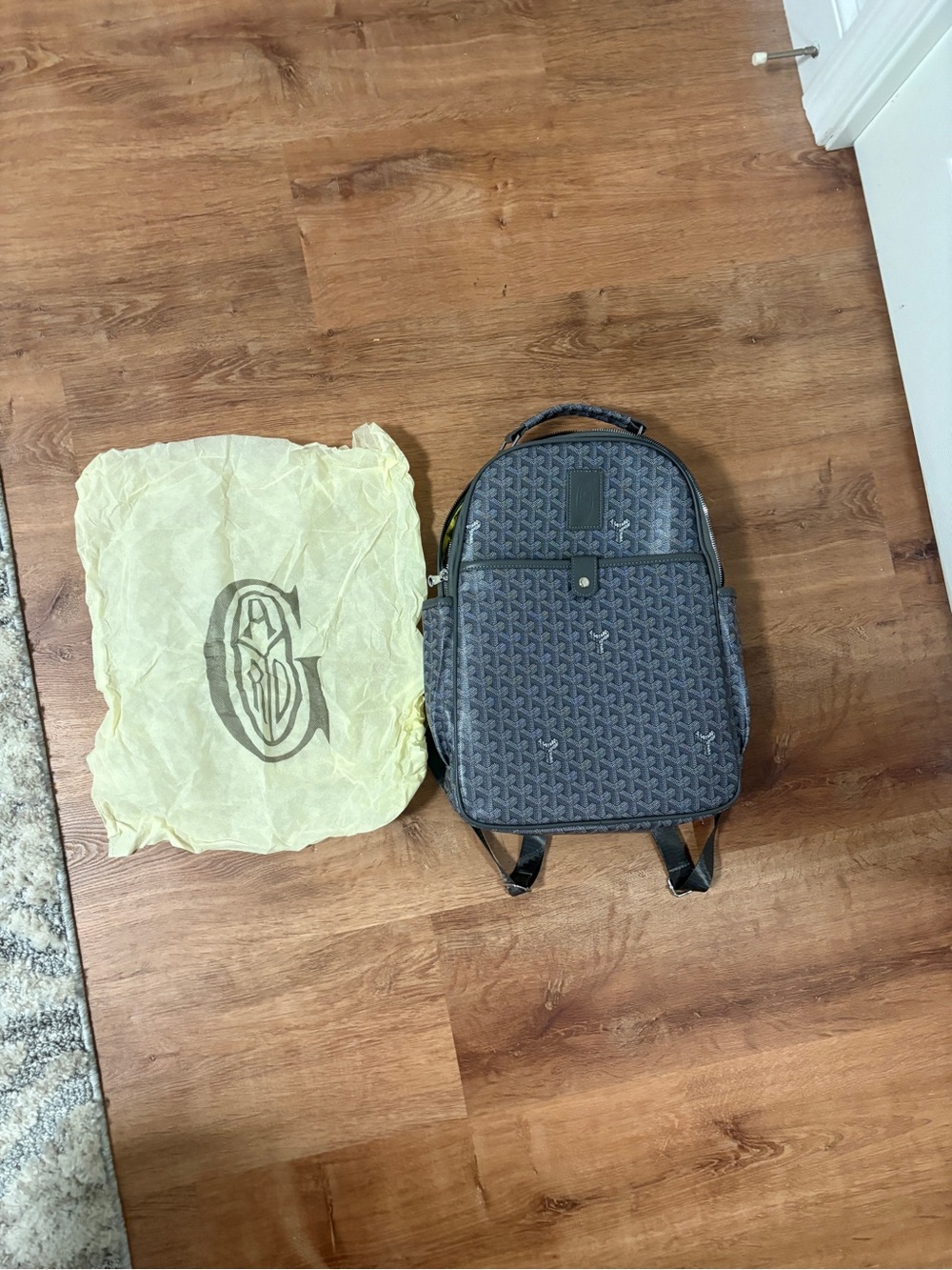 Designer-Style Navy Patterned Men's Backpack